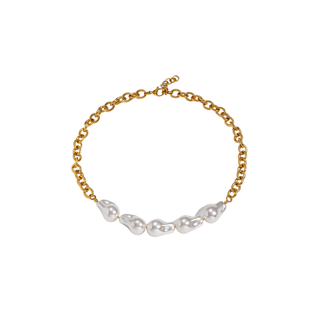 Collar Dorado con Perlas Paula