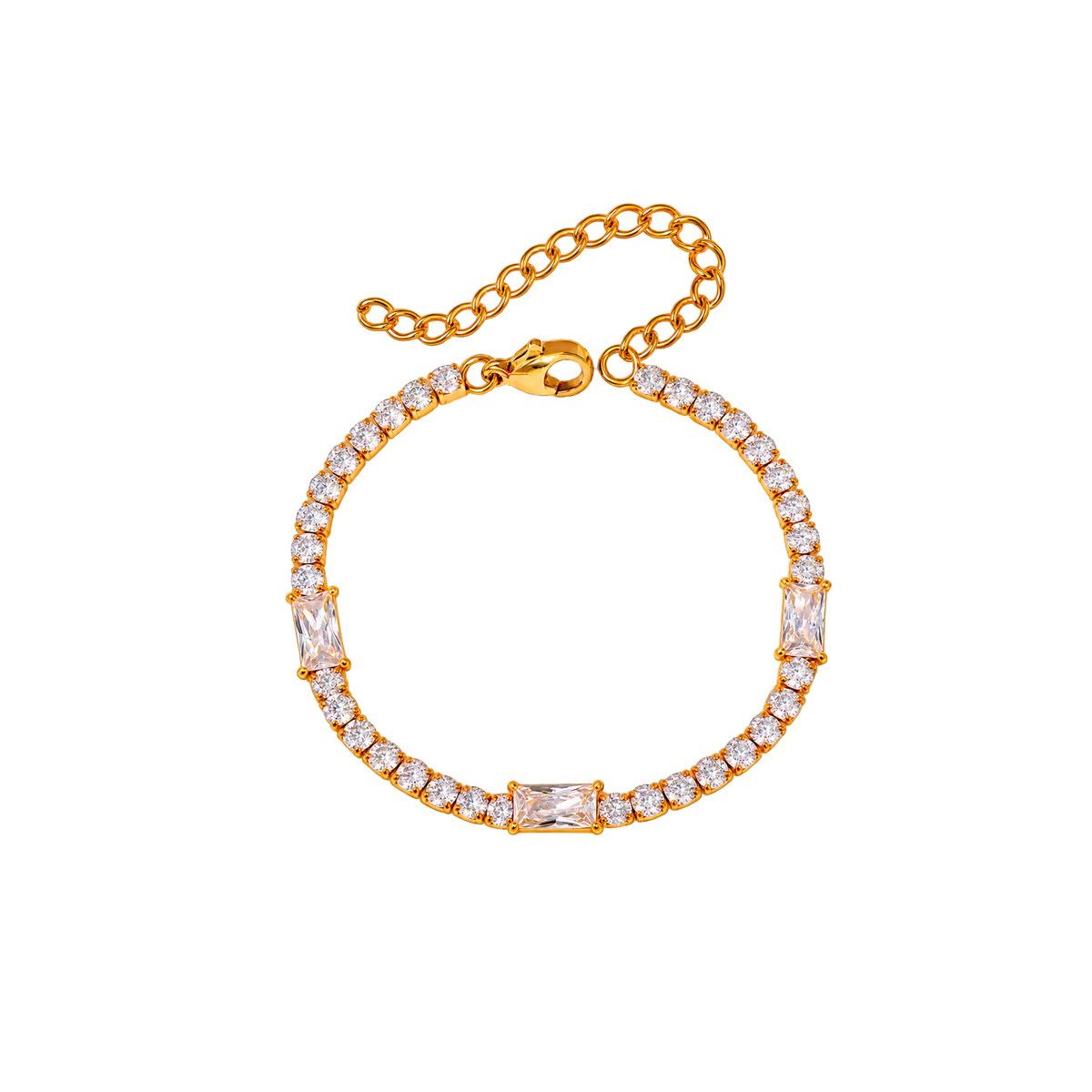 Pulsera Dorada Con Zirconas Aurora