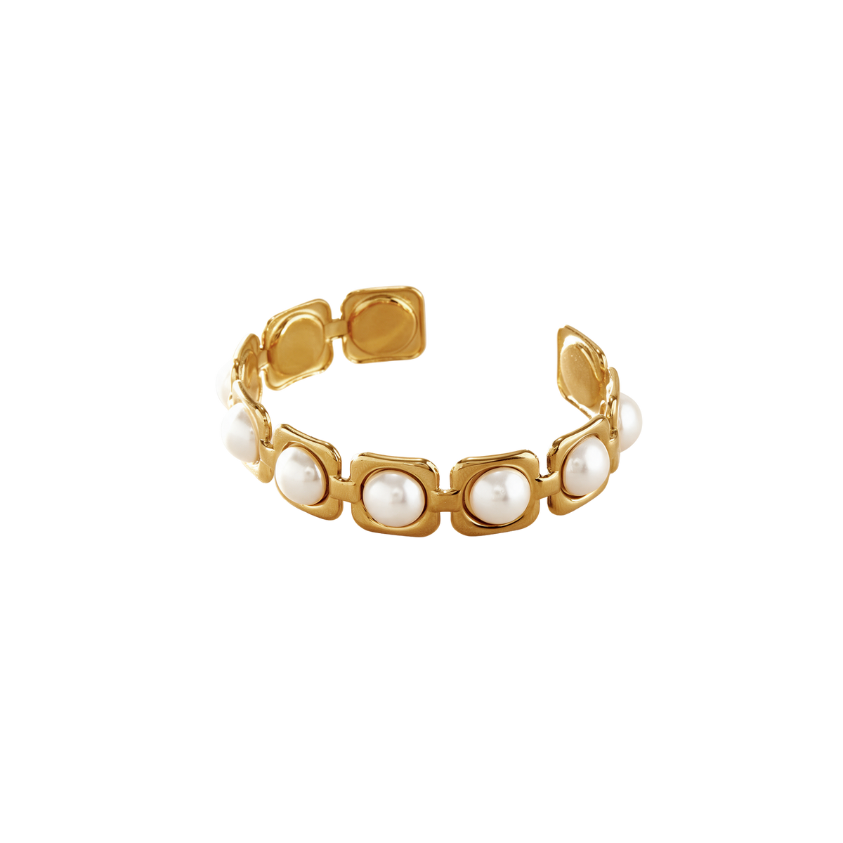 Pulsera Dorada Con Perlas Angela